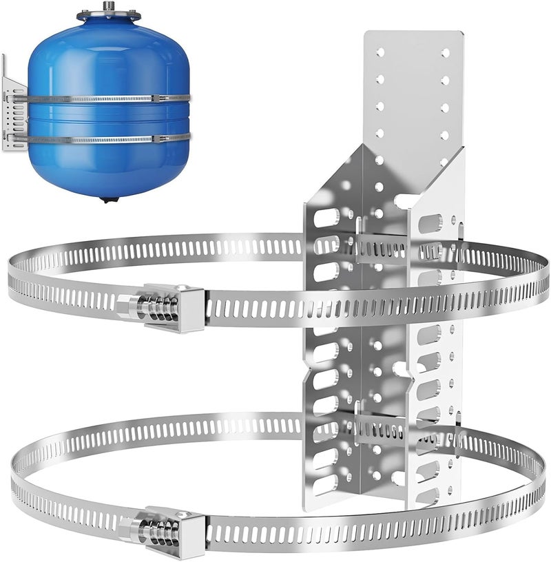 Dashu Expansion Tank Mounting Bracket for Hot Water Heater,Thermal Expansion Tank Holder with 2 Earthquake Straps,Support 5-Gallon Hot Water Tanks up to 13 inches in Diameter-1 Set - Image 1